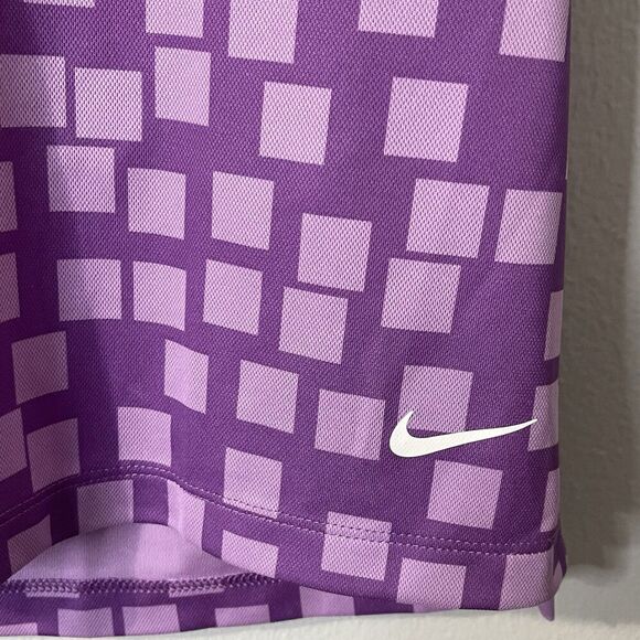 NIKE Women's Dri-FIT Grid Print Sleeveless Golf Shirt Medium Purple NEW Active - Picture 8 of 13